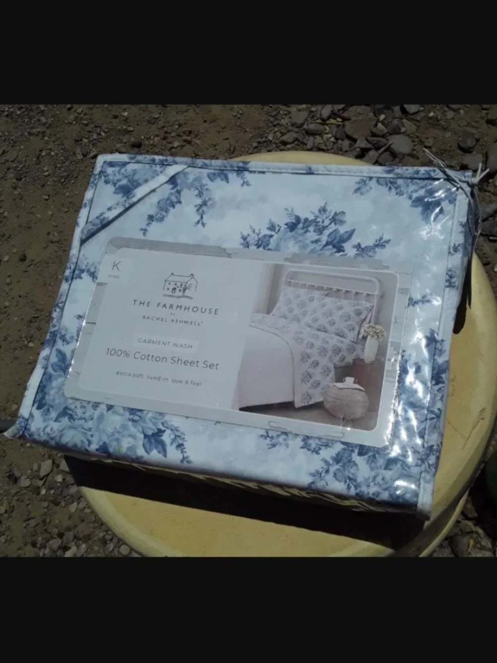 The Farmhouse King Sheet Set by Rachel Ashwell Provance Rose blue BRAND NEW